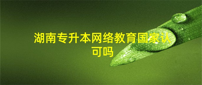 湖南专升本网络教育国家认可吗？全面解析学历效力与报考要点